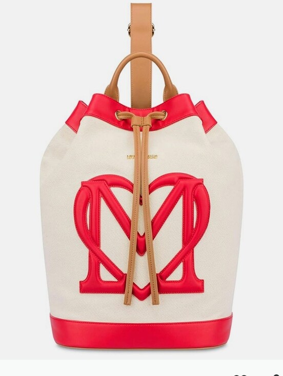 Love Moschino Handbags - LOVE MOSCHINO Shoulder/Sling Borsa Canvas Naturale & PU Red